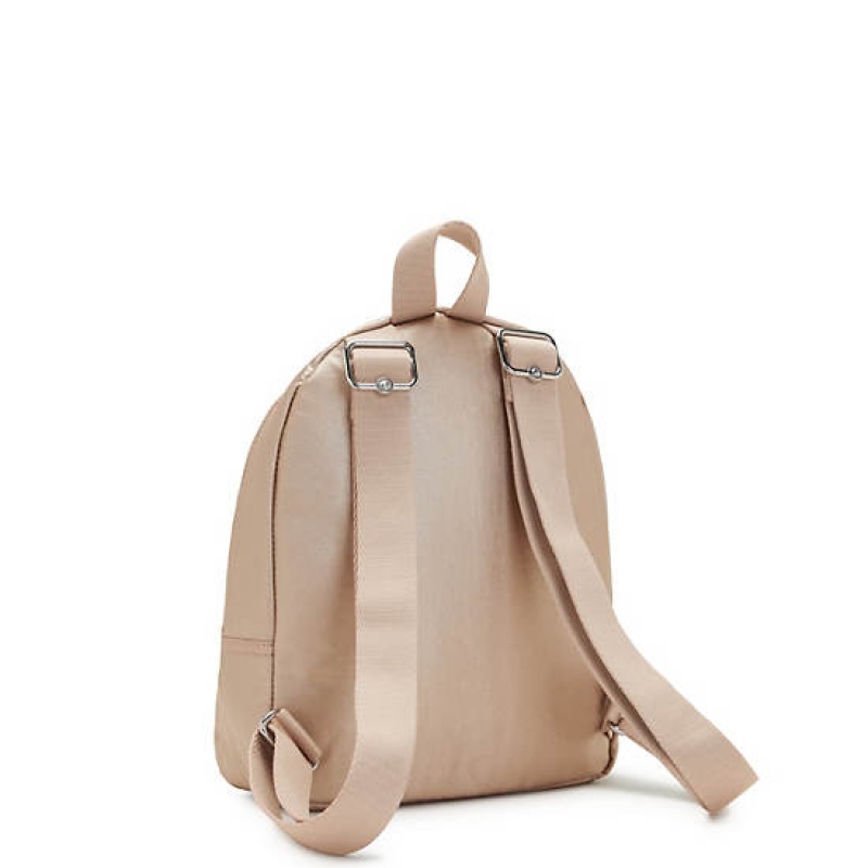 Gold Metal Kipling Paola Small Metallic Backpacks | JXWTSI-268