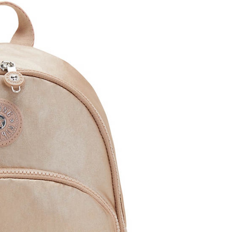 Gold Metal Kipling Paola Small Metallic Backpacks | JXWTSI-268