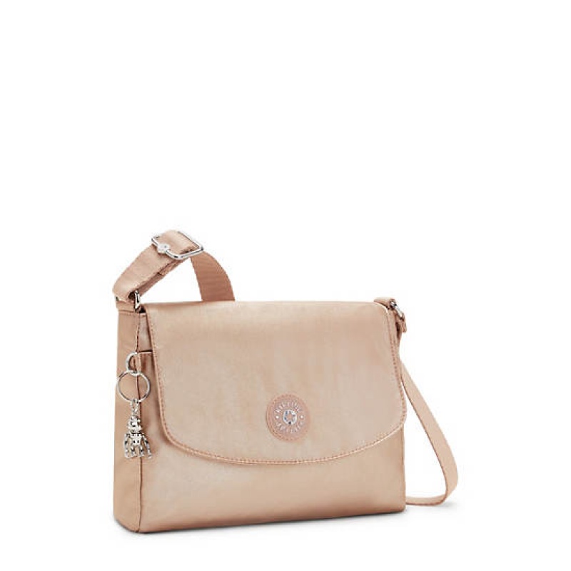 Gold Metal Kipling Tamia Metallic Crossbody Bags | KUCVQR-871