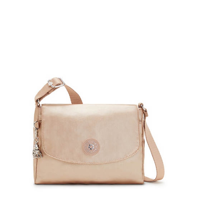 Gold Metal Kipling Tamia Metallic Crossbody Bags | KUCVQR-871