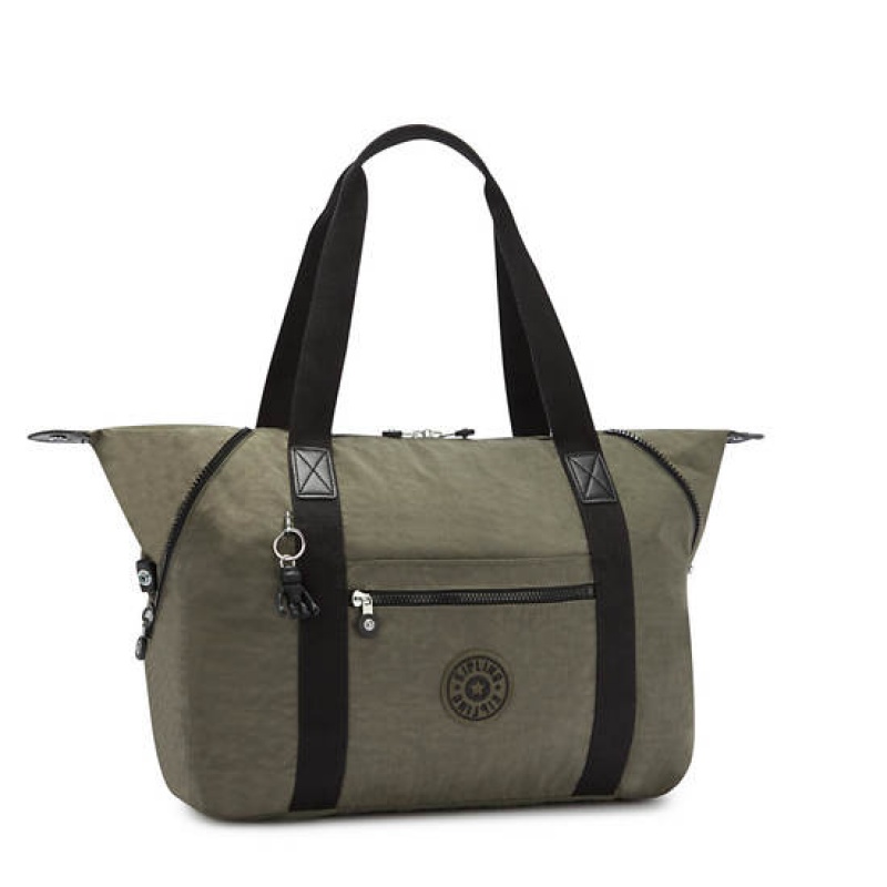 Green Kipling Art Medium Iconic Tote Bags | QEIJKG-023