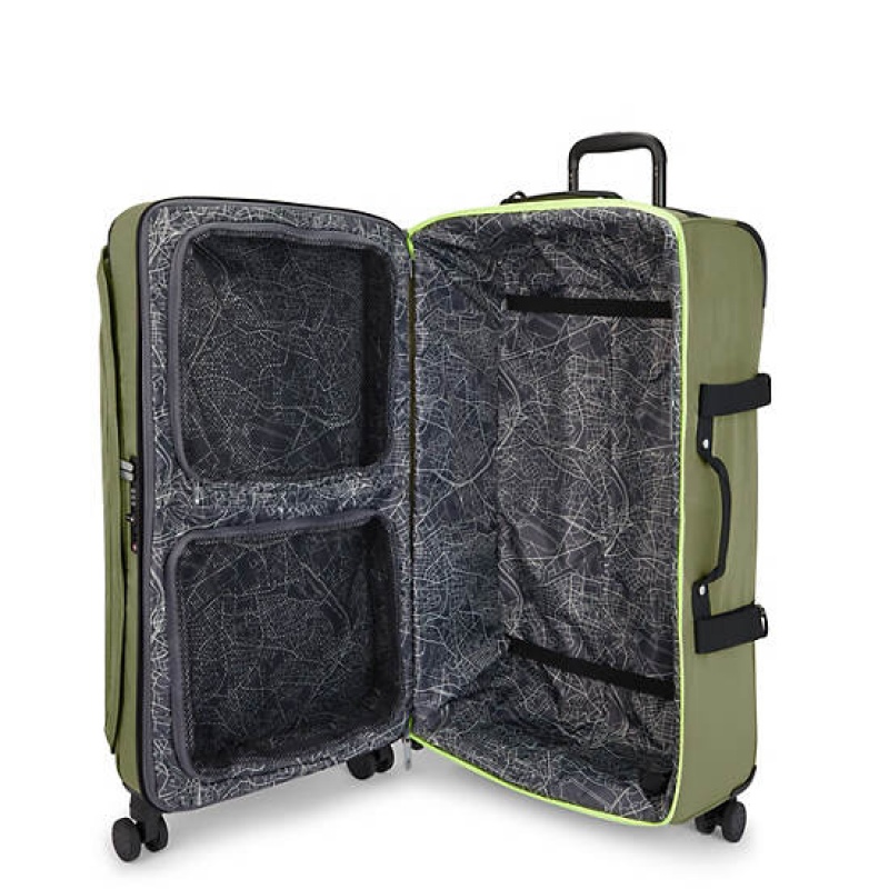 Green Kipling Spontaneous Large Rolling Suitcases | WUKSYP-846