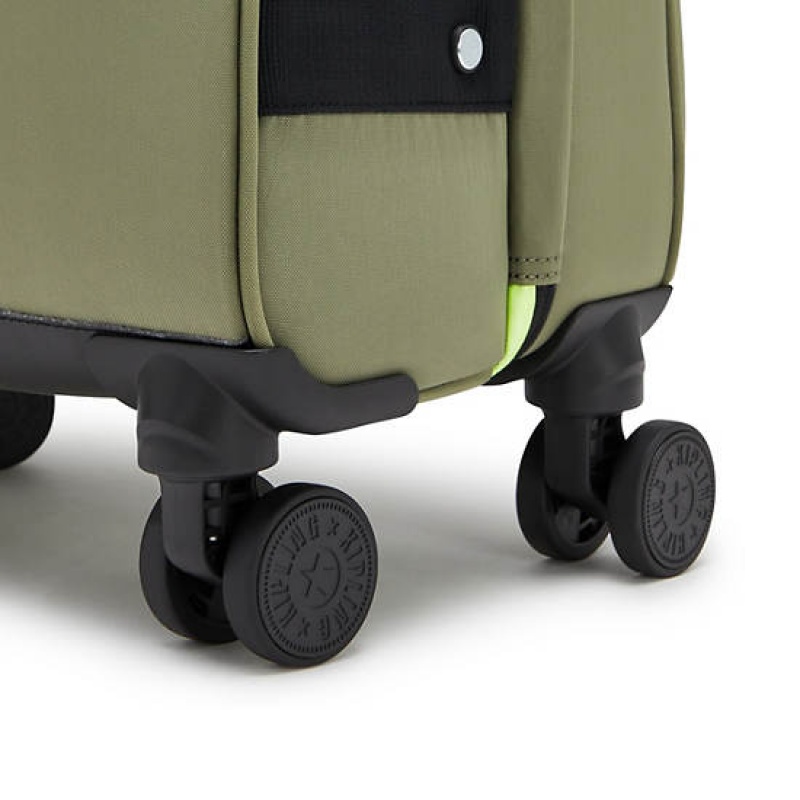 Green Kipling Spontaneous Small Rolling Suitcases | NTMARP-973