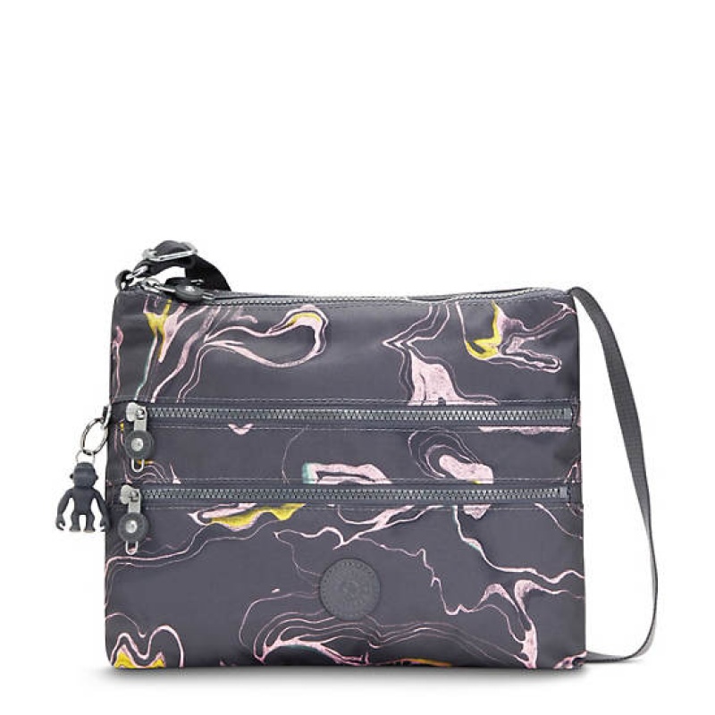 Grey Kipling Alvar Printed Crossbody Bags | BVSUTE-890