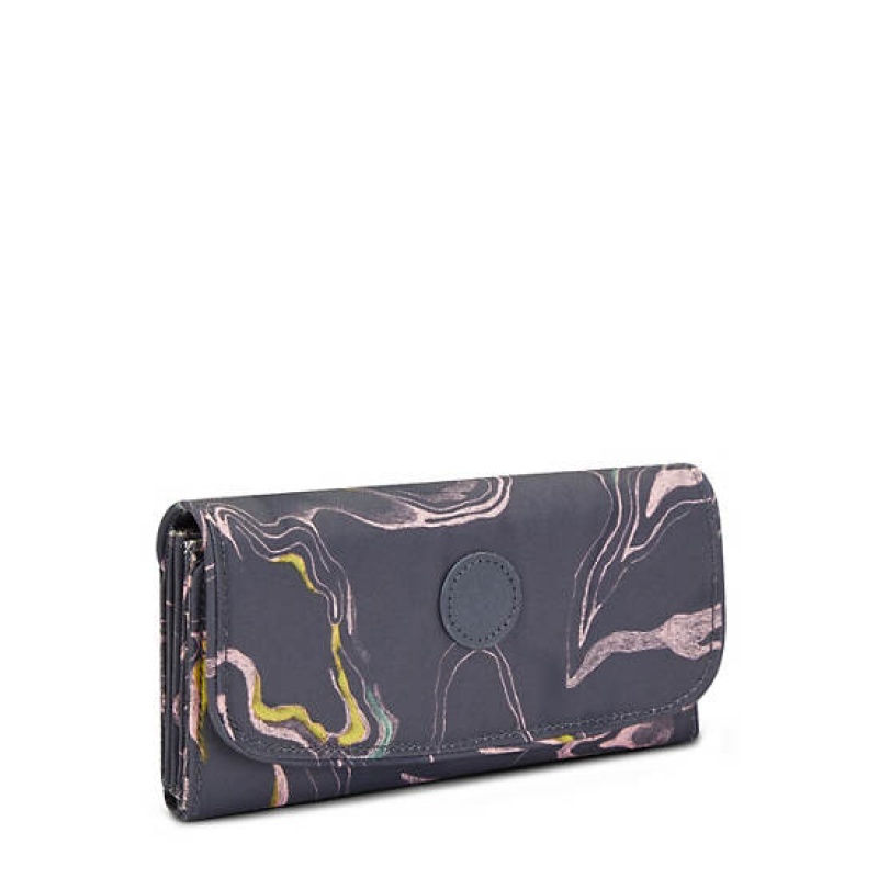 Grey Kipling Money Land Printed Snap Wallet Wallets | ZWBFSQ-540