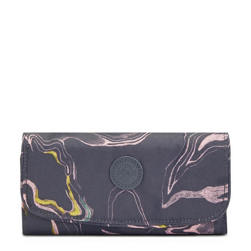 Grey Kipling Money Land Printed Snap Wallet Wallets | ZWBFSQ-540