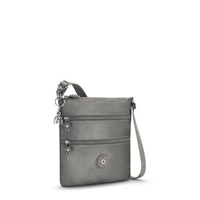 Grey Metal Kipling Keiko Metallic Crossbody Mini Bag | EMLGYU-834