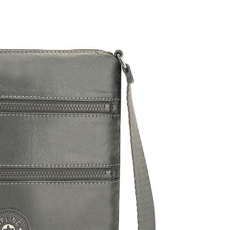 Grey Metal Kipling Keiko Metallic Crossbody Mini Bag | EMLGYU-834