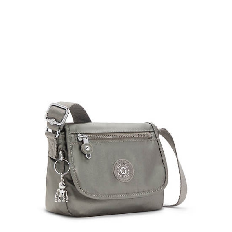 Grey Metal Kipling Sabian Metallic Crossbody Mini Bag | BLYNSZ-379