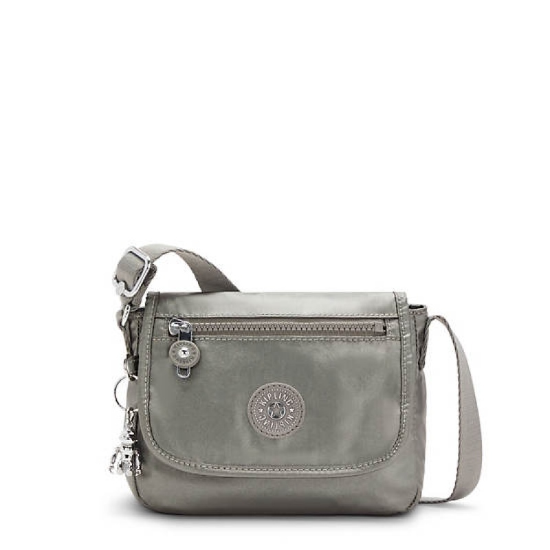 Grey Metal Kipling Sabian Metallic Crossbody Mini Bag | BLYNSZ-379