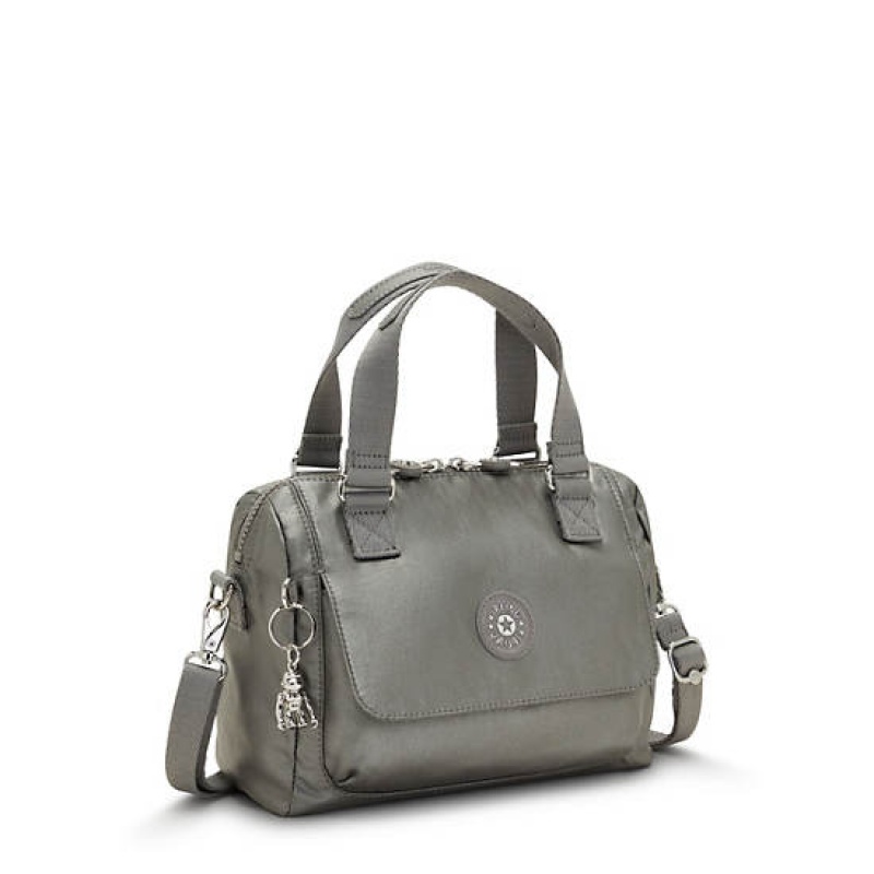 Grey Metal Kipling Zeva Metallic Handbag Handbag | PIXJRA-462