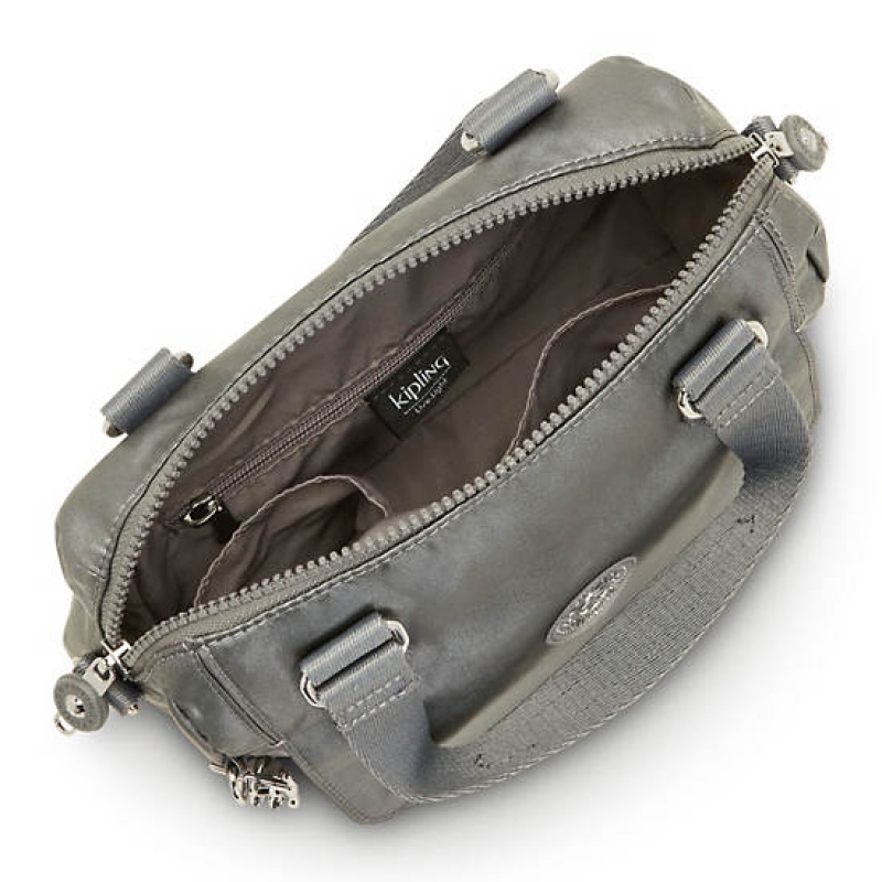 Grey Metal Kipling Zeva Metallic Handbag Handbag | PIXJRA-462