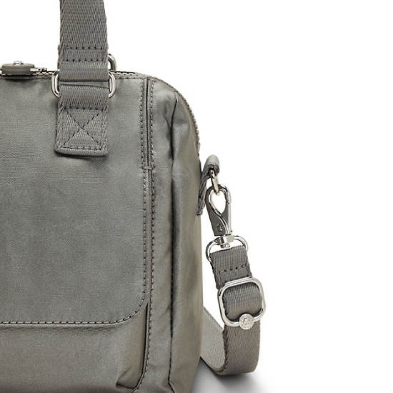 Grey Metal Kipling Zeva Metallic Handbag Handbag | PIXJRA-462