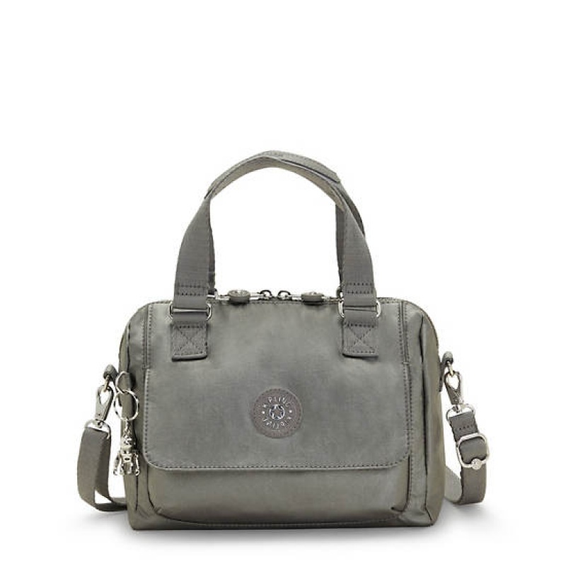 Grey Metal Kipling Zeva Metallic Handbag Handbag | PIXJRA-462