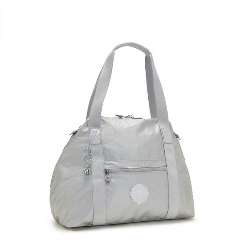 Light Metal Kipling Art Medium Metallic Tote Bags | SADUKF-654