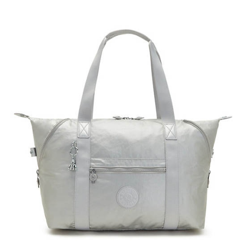 Light Metal Kipling Art Medium Metallic Tote Bags | SADUKF-654