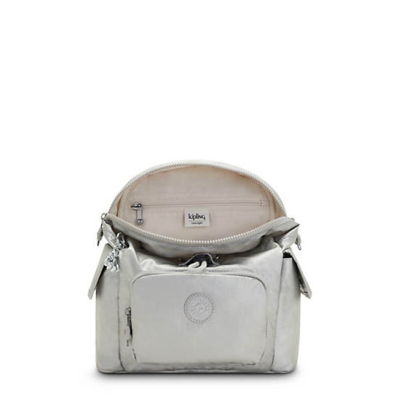 Light Metal Kipling City Pack Mini Classic Metallic Backpacks | UINSPJ-628