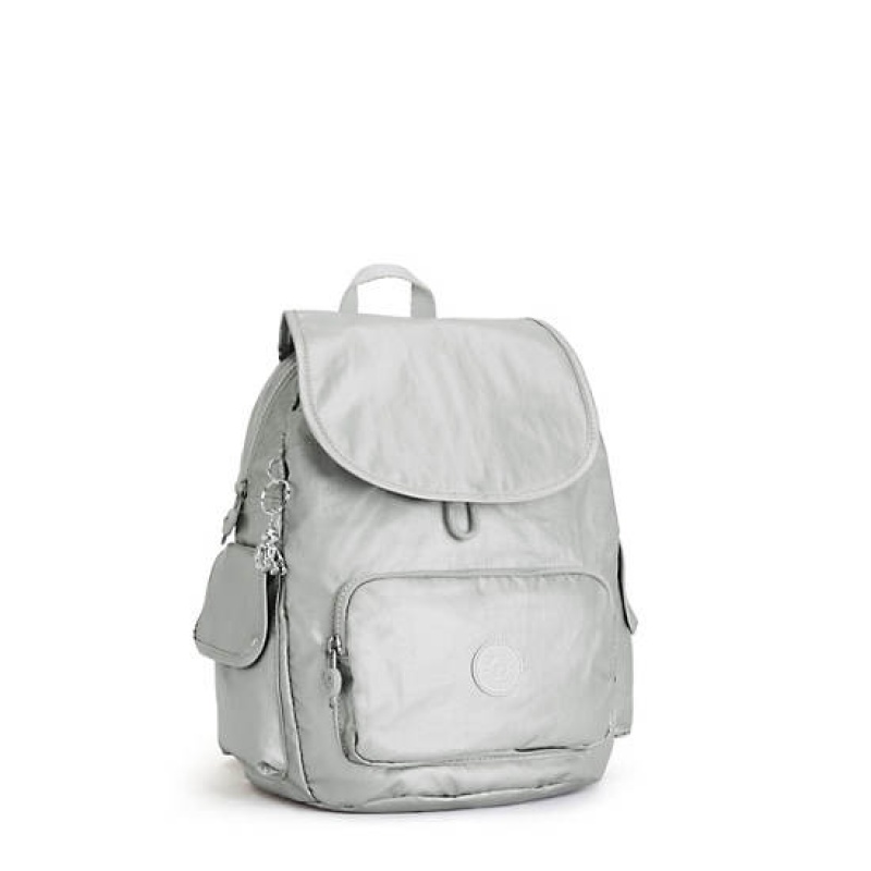 Light Metal Kipling City Pack Small Metallic Backpacks | IQKXMR-702