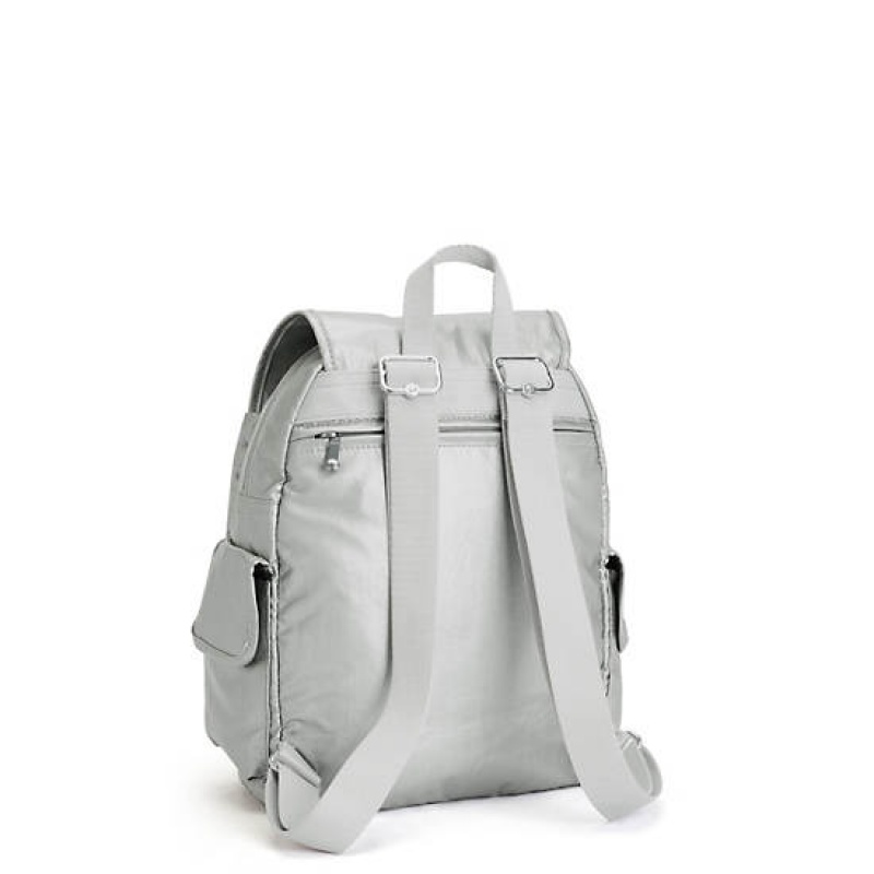 Light Metal Kipling City Pack Small Metallic Backpacks | IQKXMR-702