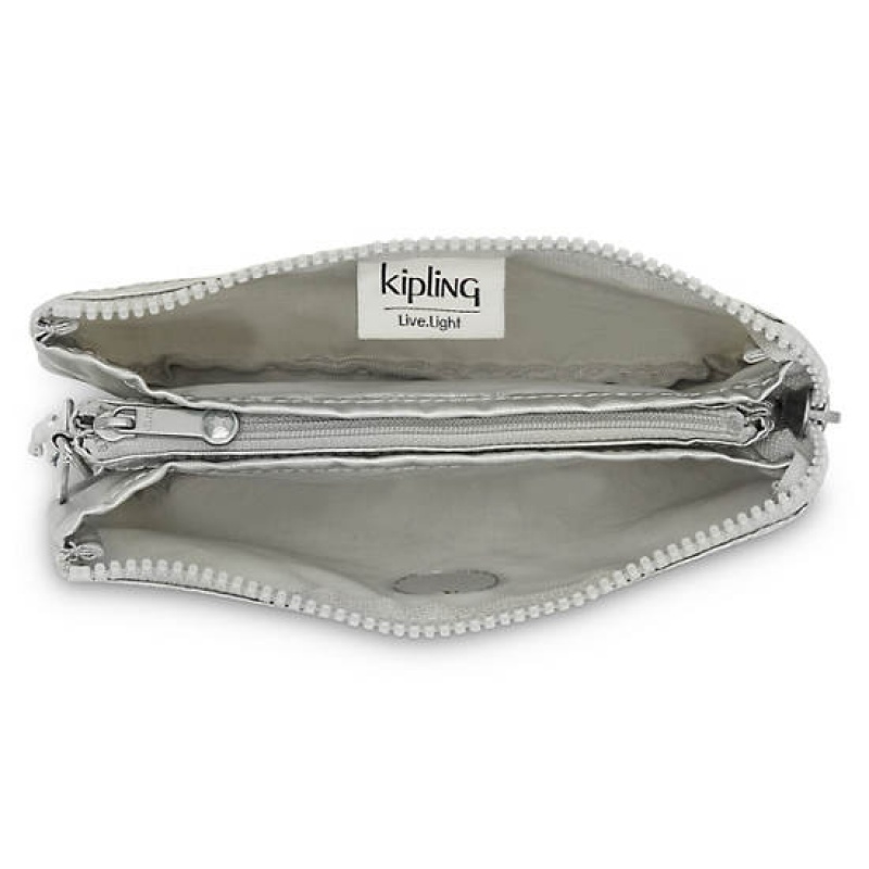 Light Metal Kipling Creativity Large Classic Metallic Pouch Bags | QHDKLW-125