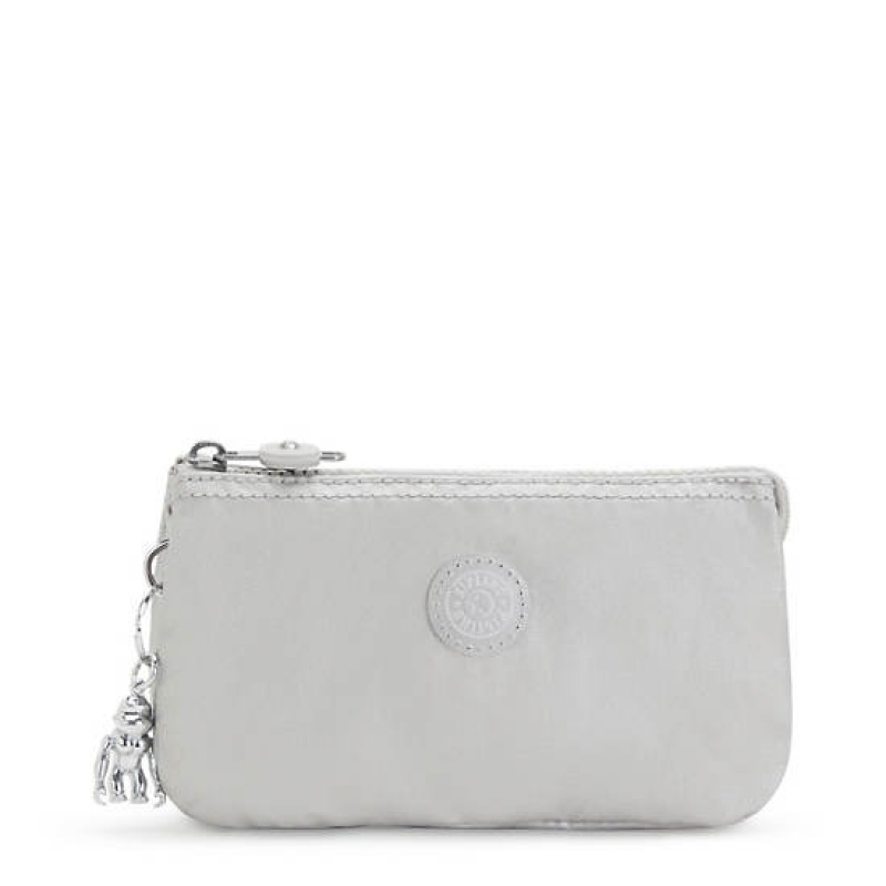 Light Metal Kipling Creativity Large Classic Metallic Pouch Bags | QHDKLW-125