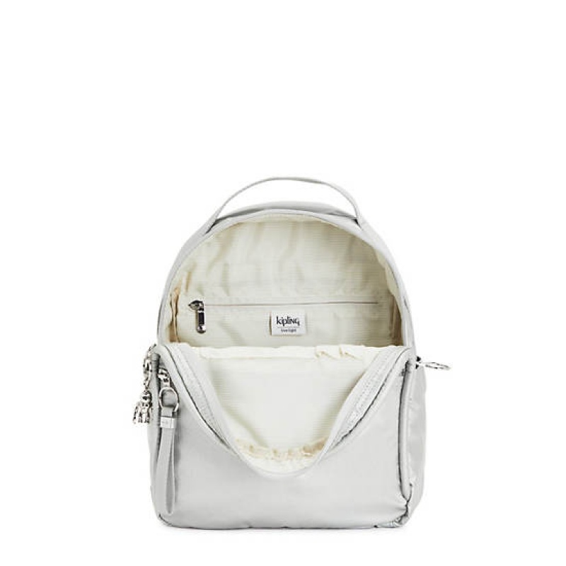 Light Metal Kipling Kae Classic Metallic Backpacks | JZCQWB-672