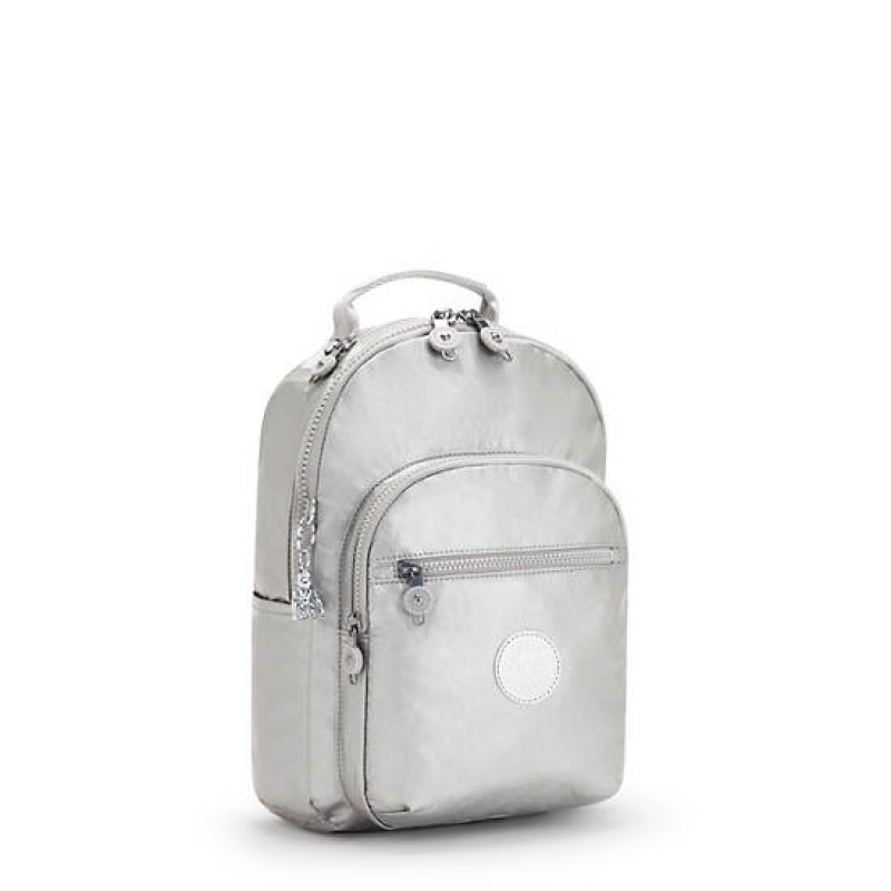 Light Metal Kipling Seoul Small Metallic Tablet Backpacks | LZGPKQ-762