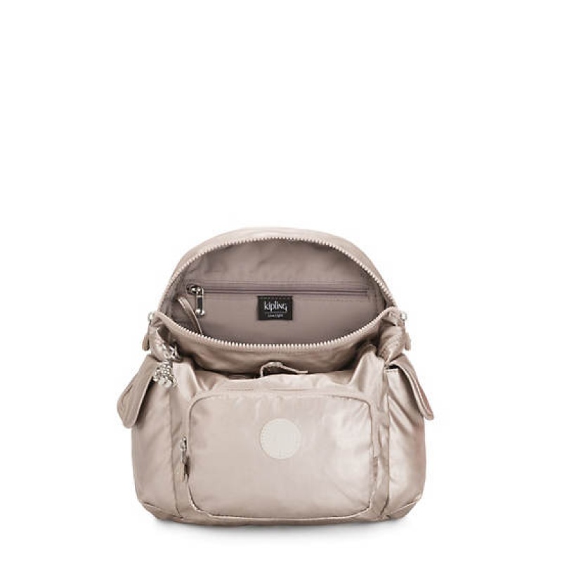 Metal Kipling City Pack Mini Metallic Backpacks | DNOTZH-147