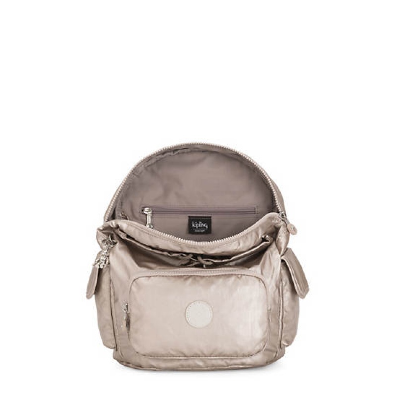 Metal Kipling City Pack Small Metallic Backpacks | HSDBKP-812