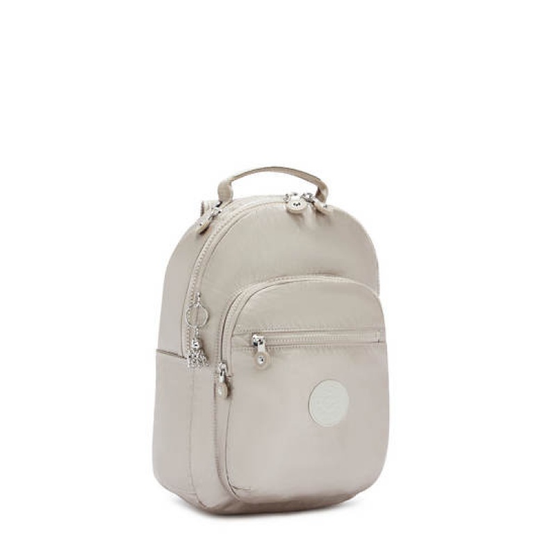 Metal Kipling Seoul Small Metallic Tablet Backpacks | FMKGCD-894