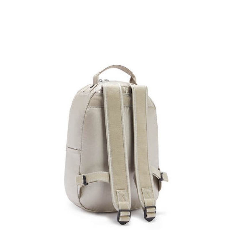 Metal Kipling Seoul Small Metallic Tablet Backpacks | FMKGCD-894