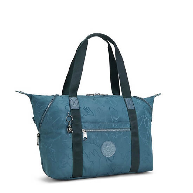 Navy Grey Kipling Art Medium Fashion Tote Bags | INUJQA-765