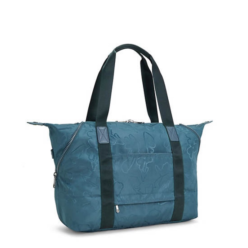 Navy Grey Kipling Art Medium Iconic Tote Bags | HUFVGQ-630