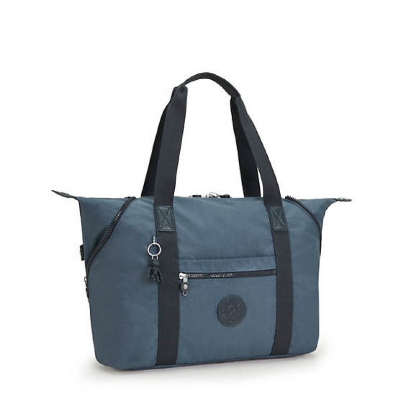 Navy Grey Kipling Art Medium Iconic Tote Bags | XVZUQP-941