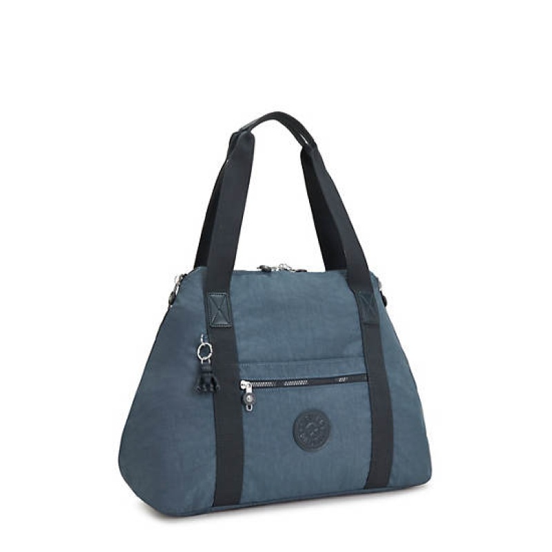 Navy Grey Kipling Art Medium Iconic Tote Bags | XVZUQP-941