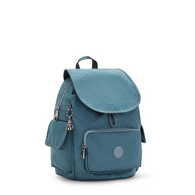 Navy Grey Kipling City Pack Small Classic Printed Backpacks | UFTXYP-523