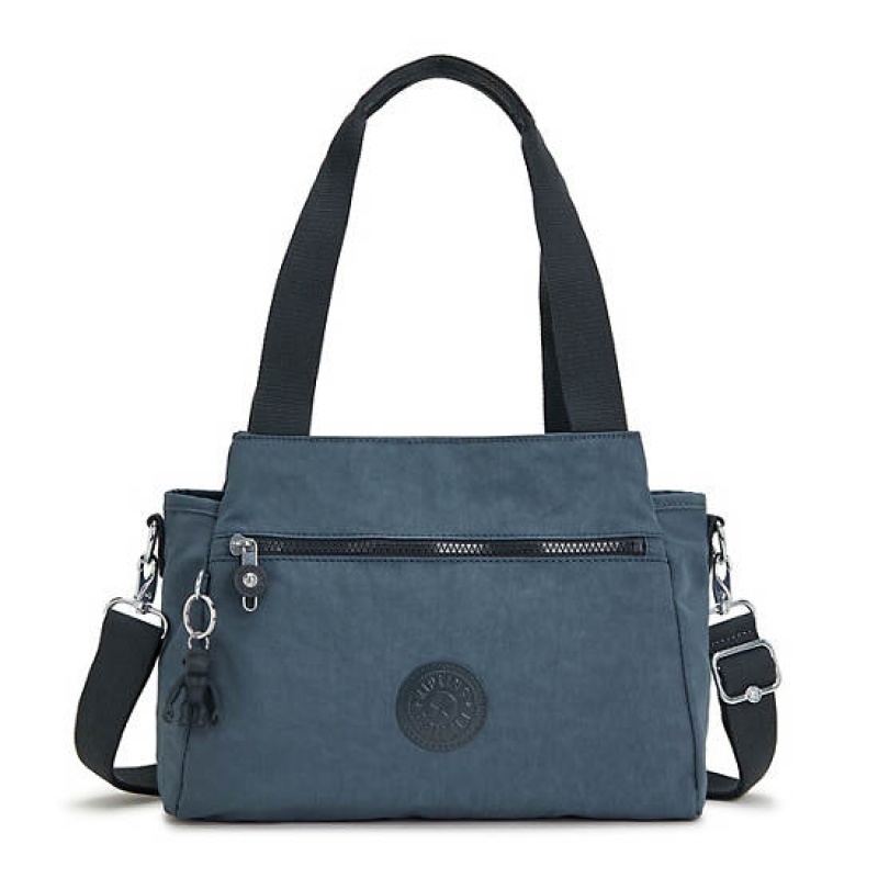 Navy Grey Kipling Elysia Shoulder Bags | LZPRHV-870