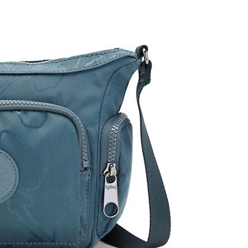 Navy Grey Kipling Gabbie Mini Printed Crossbody Bags | OAFCDZ-685