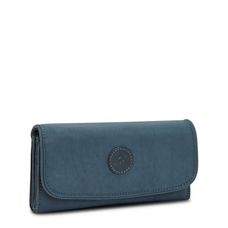 Navy Grey Kipling Money Land Snap Wallet Wallets | ROXVCD-859