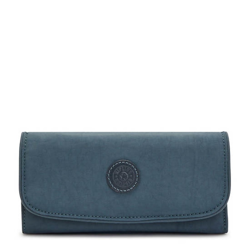 Navy Grey Kipling Money Land Snap Wallet Wallets | ROXVCD-859