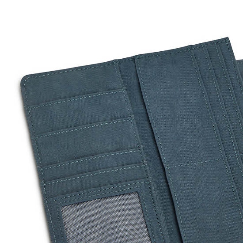 Navy Grey Kipling Money Land Snap Wallets | VLPOGH-945