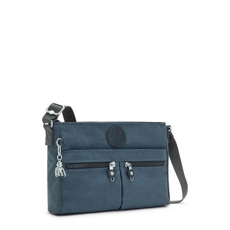 Navy Grey Kipling New Angie Crossbody Bags | UAVKPG-289