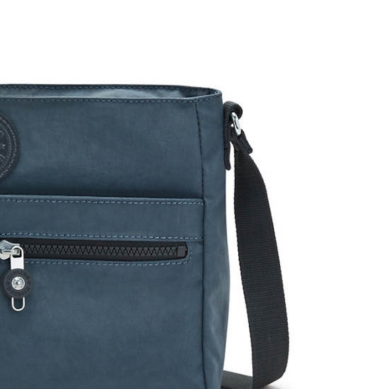 Navy Grey Kipling New Angie Crossbody Bags | UAVKPG-289