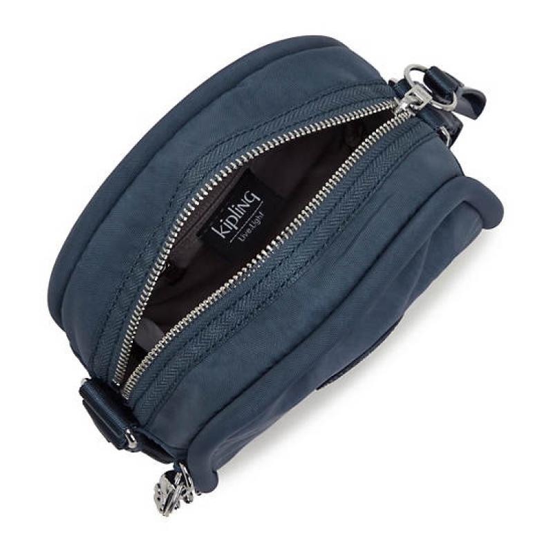 Navy Grey Metal Kipling Jesper Crossbody Bags | LPVODF-527