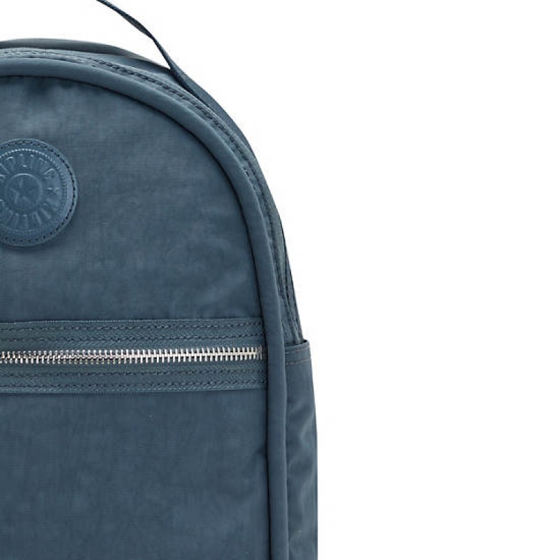 Navy Grey Metal Kipling Kae Backpacks | VKLBMT-179