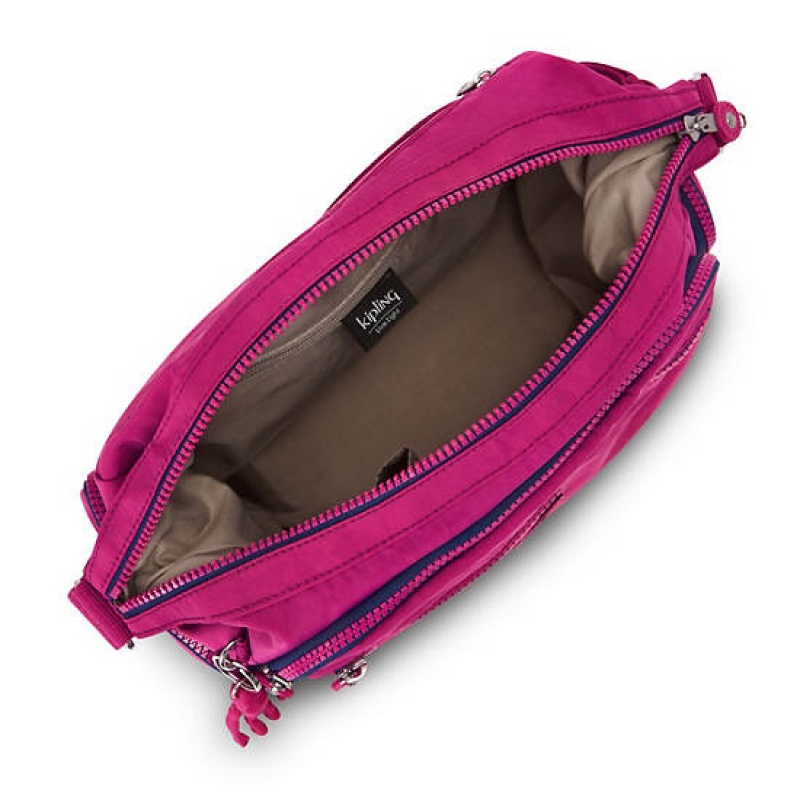 Pink Fuchsia Kipling Gabbie Crossbody Bags | CHGMZO-184