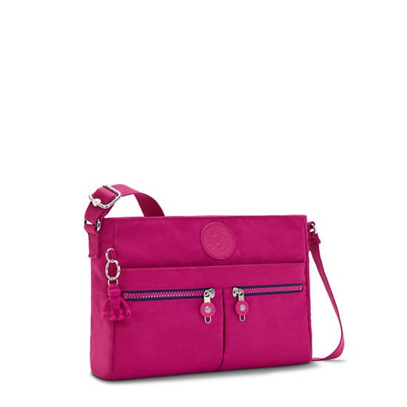 Pink Fuchsia Kipling New Angie Fashion Crossbody Bags | LEJRQI-074