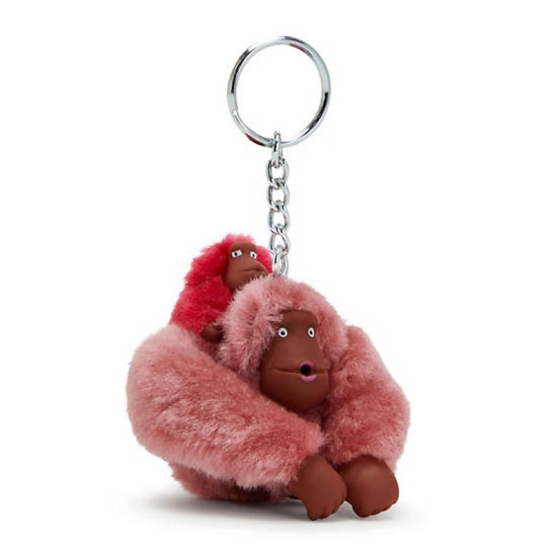 Pink Kipling Mom And Baby Sven Monkey Keychain Accessories | JKSLAB-942