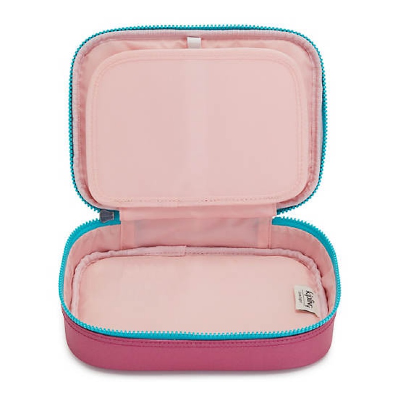 Pink Metal Kipling 100 Pens Metallic Case Bags | ECDHMT-687