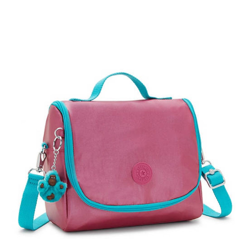 Pink Metal Kipling New Kichirou Classic Metallic Lunch Bags | ZWXPUN-978